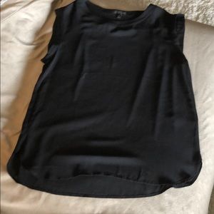 Jcrew shell with capped sleeve and high/low hem